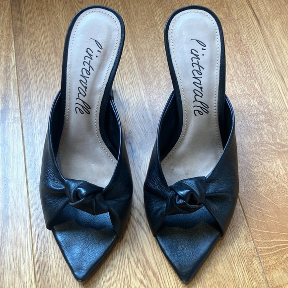 La interval open toe size 6 kitten, heel black shoes - Picture 2 of 6